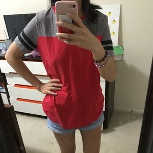 PINK Victoria's Secret Tops - red and gray shirt from Pink. PINK Victoria's Secret Tops - red and gray shirt from Pink.